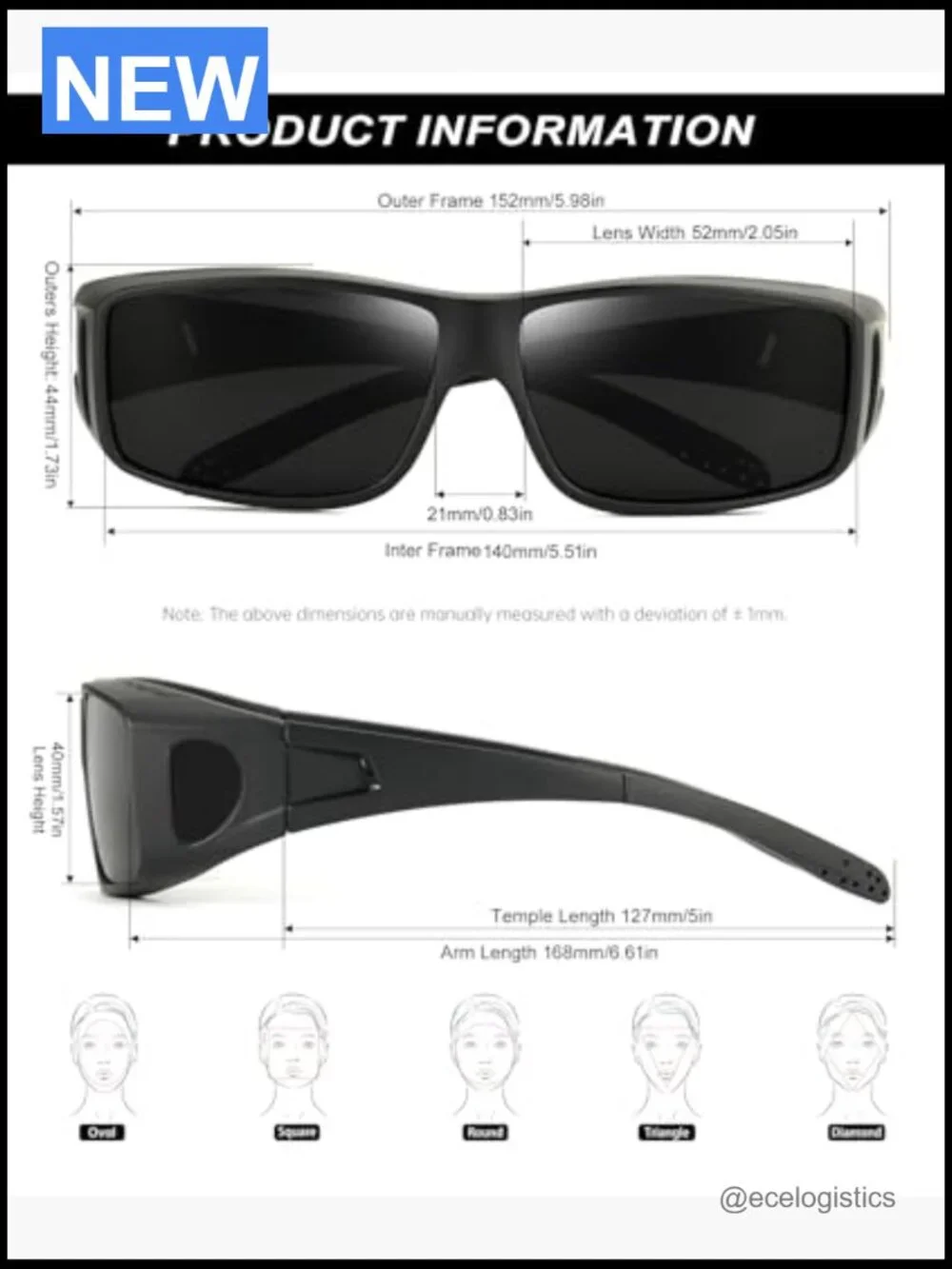 Polarized Wrap Around Sunglasses UV400 Protection Fit Over Glasses